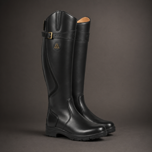 Waterproof Leather Winter Riding Boots for Women