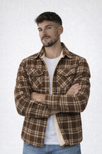 Levi | Men's Sherpa Lined Plaid Button down Shirt Jacket