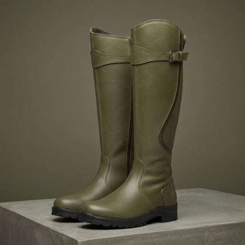 Waterproof Leather Winter Riding Boots for Women