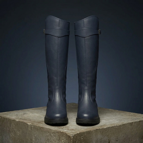 Waterproof Leather Winter Riding Boots for Women