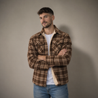 Levi | Men's Sherpa Lined Plaid Button down Shirt Jacket