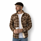 Levi | Men's Sherpa Lined Plaid Button down Shirt Jacket